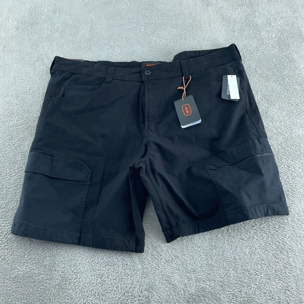 NEW Bass Outdoor Pro Cargo Shorts Size 42 Black Caviar Cotton NWT 5036